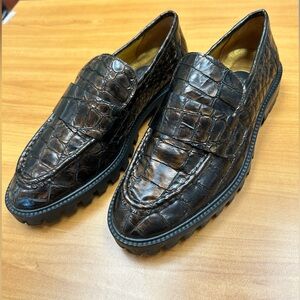 Ras Crocodile Leather Loafers 36